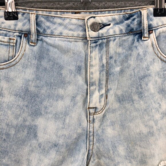 Pacsun Shorts Womens 28 Blue Acid Wash Denim High Rise Frayed Distressed Casual - Picture 2 of 13